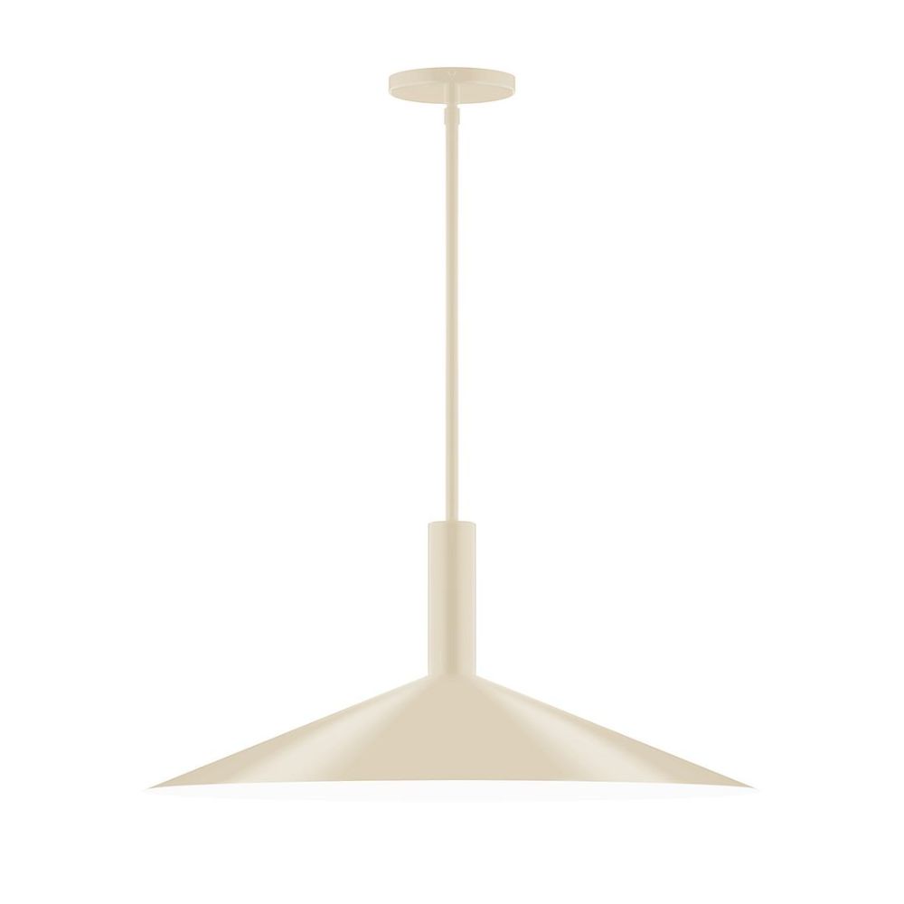 Montclair Lightworks STGX478-16-L10 24" Stack Shallow Cone LED Stem Hung Pendant, Cream